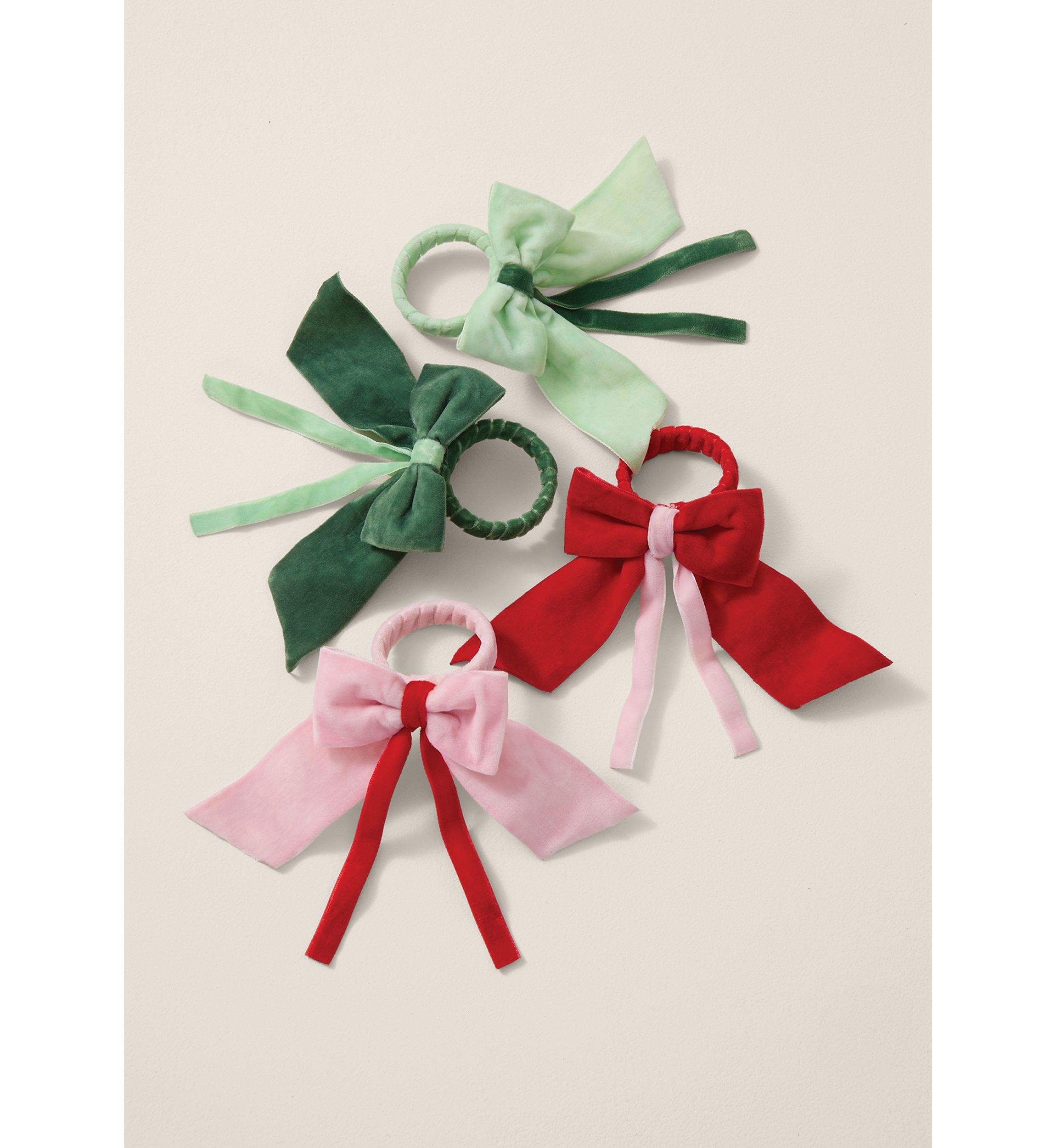 Sewing Down South x Crown & Ivy™ Decorative Velvet Bow Napkin Rings - Set of 4