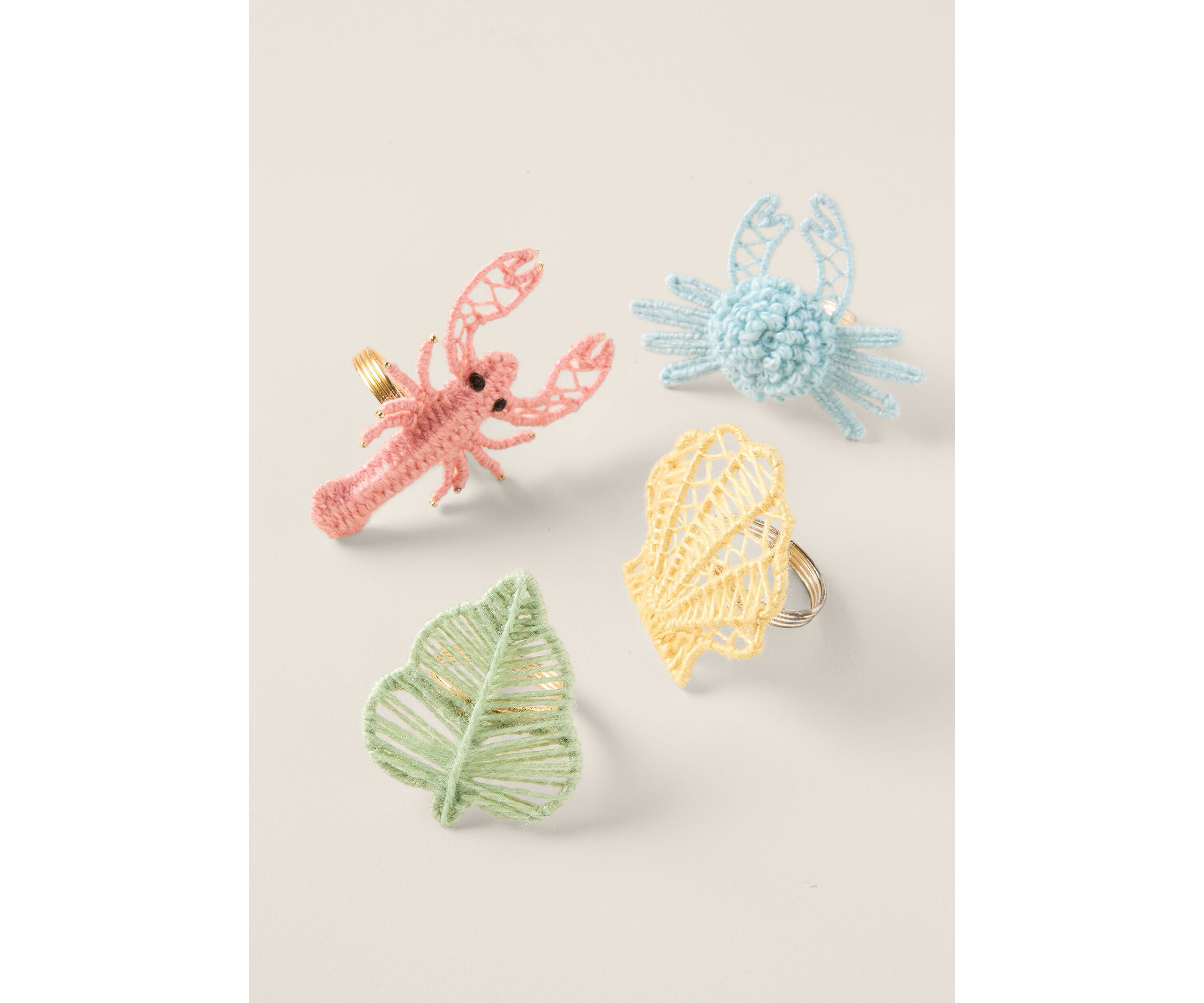 Sewing Down South x  Crown & Ivy™ Set of 4 Kiawah Napkin Rings 