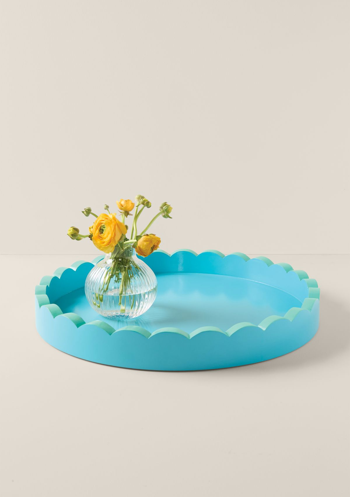 Sewing Down South x Crown & Ivy™ Scalloped Two-Tone Round Tray