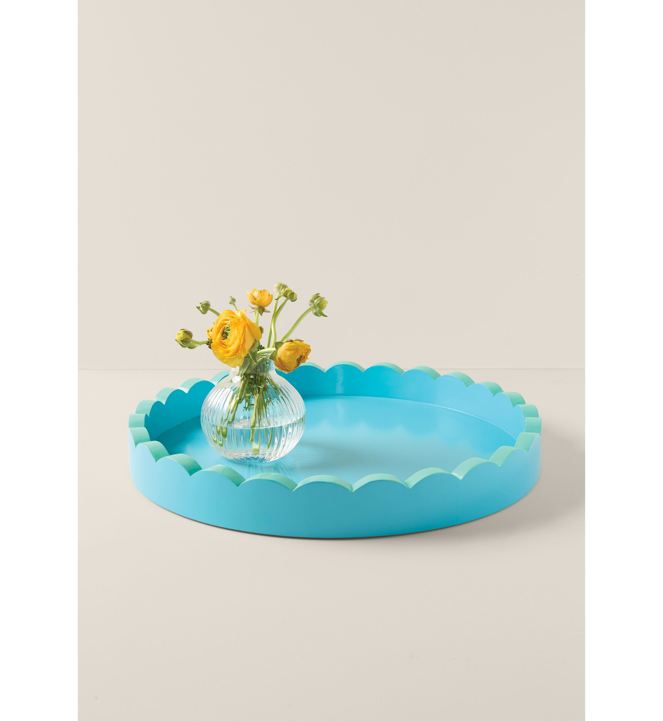 Sewing Down South x Crown & Ivy™ Scalloped Two-Tone Round Tray