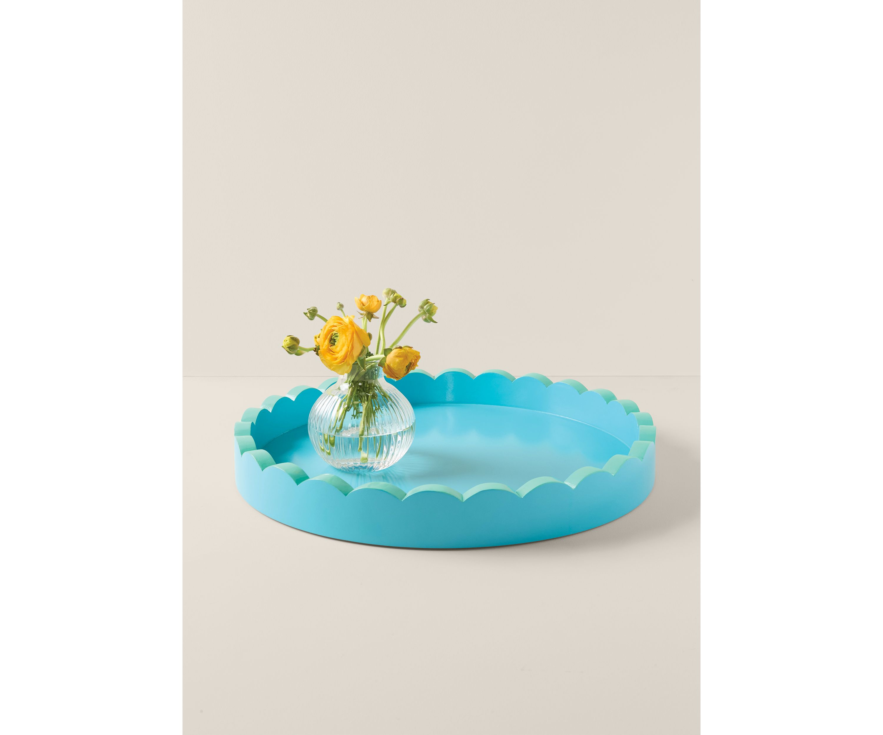 Sewing Down South x Crown & Ivy™ Scalloped Two-Tone Round Tray