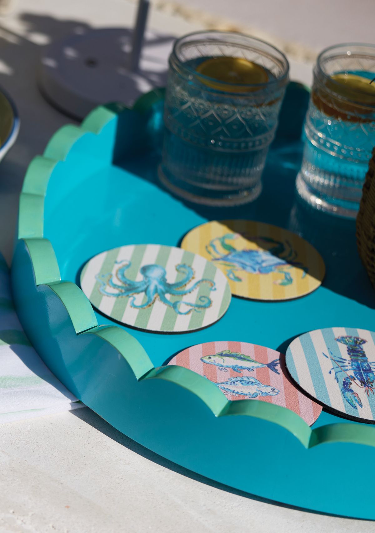 Sewing Down South x Crown & Ivy™ Scalloped Two-Tone Round Tray