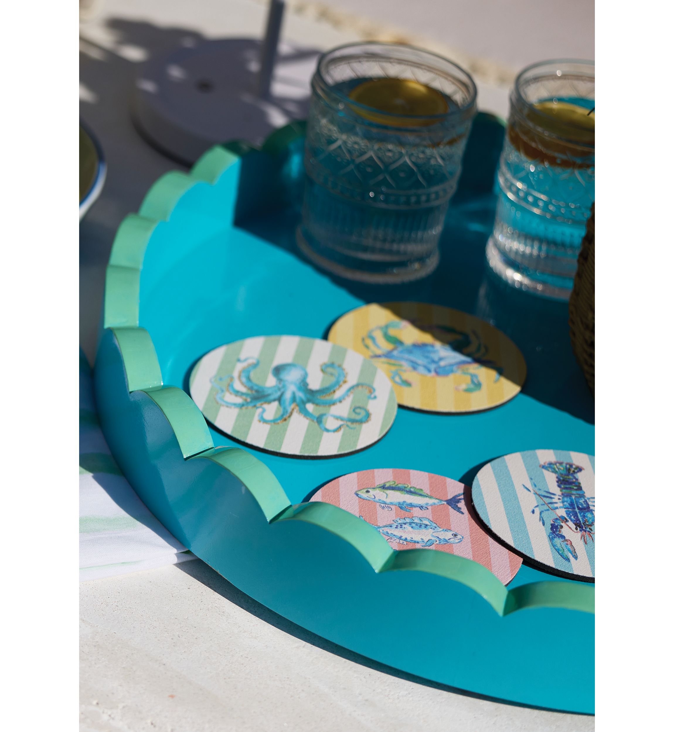 Sewing Down South x Crown & Ivy™ Scalloped Two-Tone Round Tray
