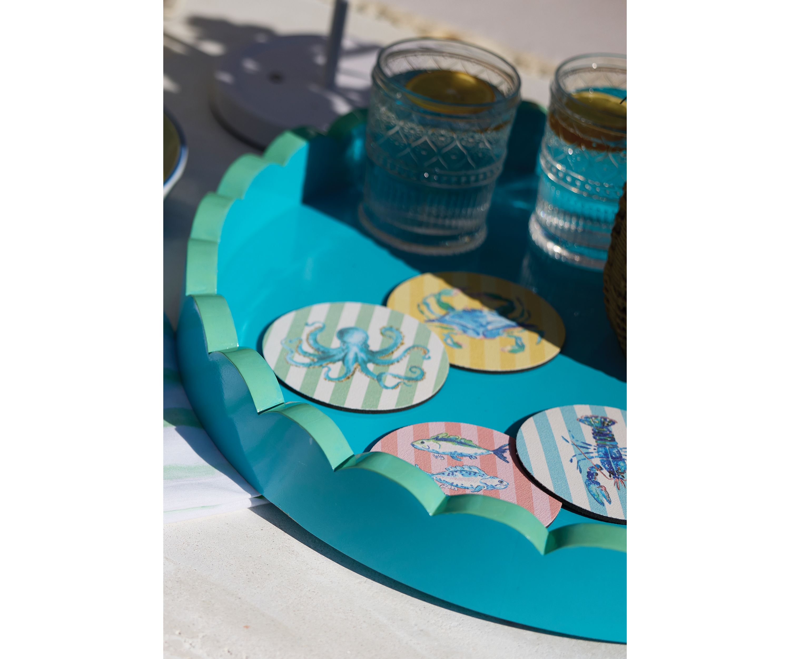 Sewing Down South x Crown & Ivy™ Scalloped Two-Tone Round Tray