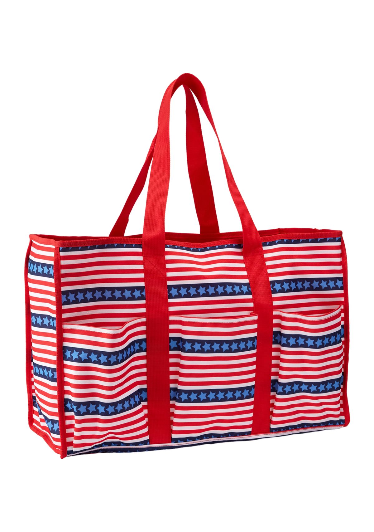 Red, White, and Blue Stripe Beach Bag 