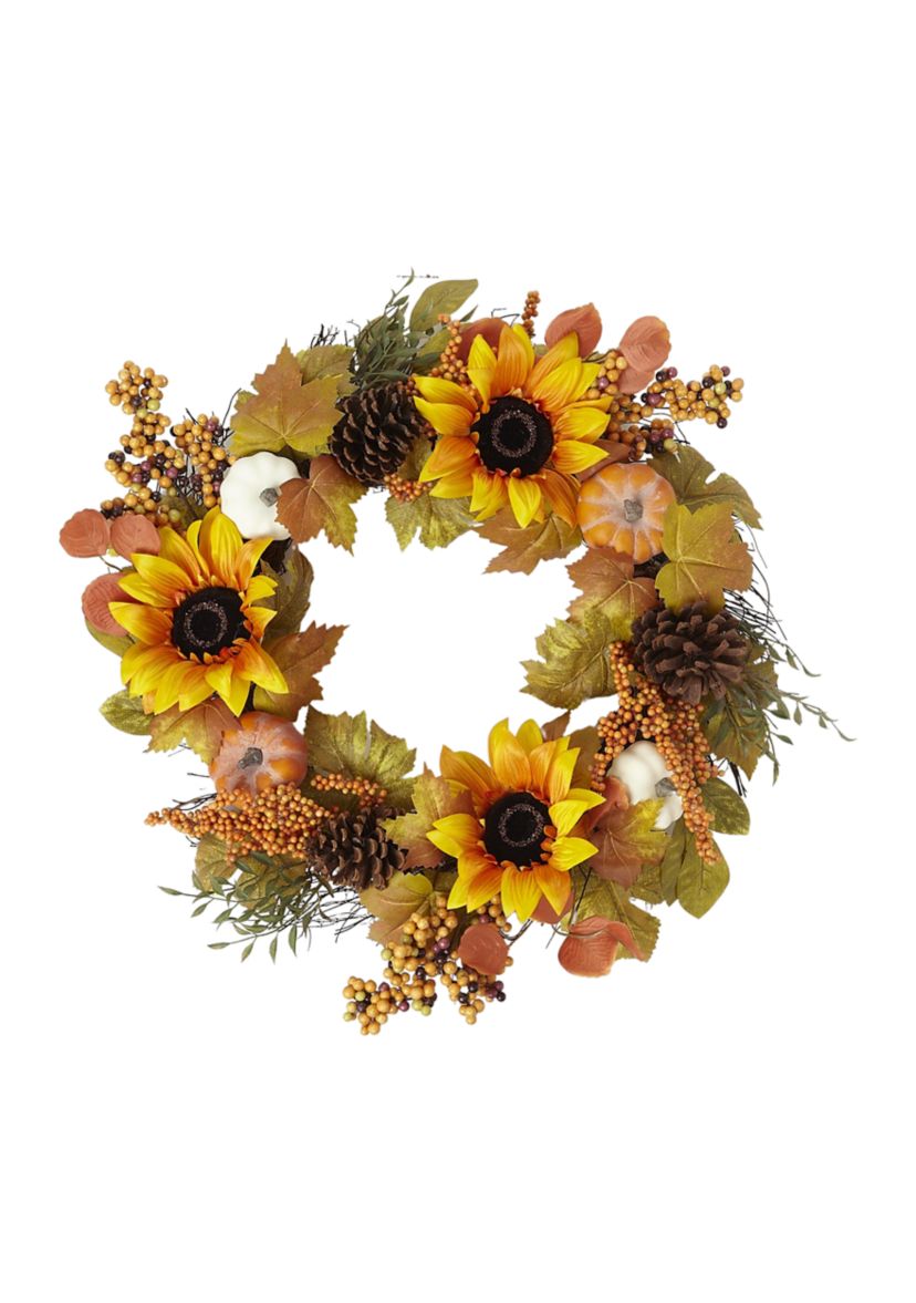 Sunflower Pumpkin Wreath