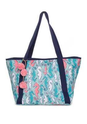 crown ivy flamingo beach bag tote