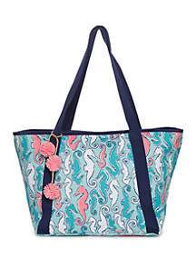 crown ivy flamingo beach bag tote
