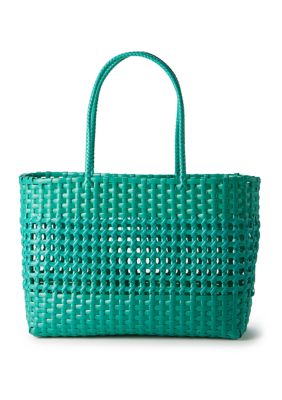 Crown & Ivy Woven Solid Color Beach Bag