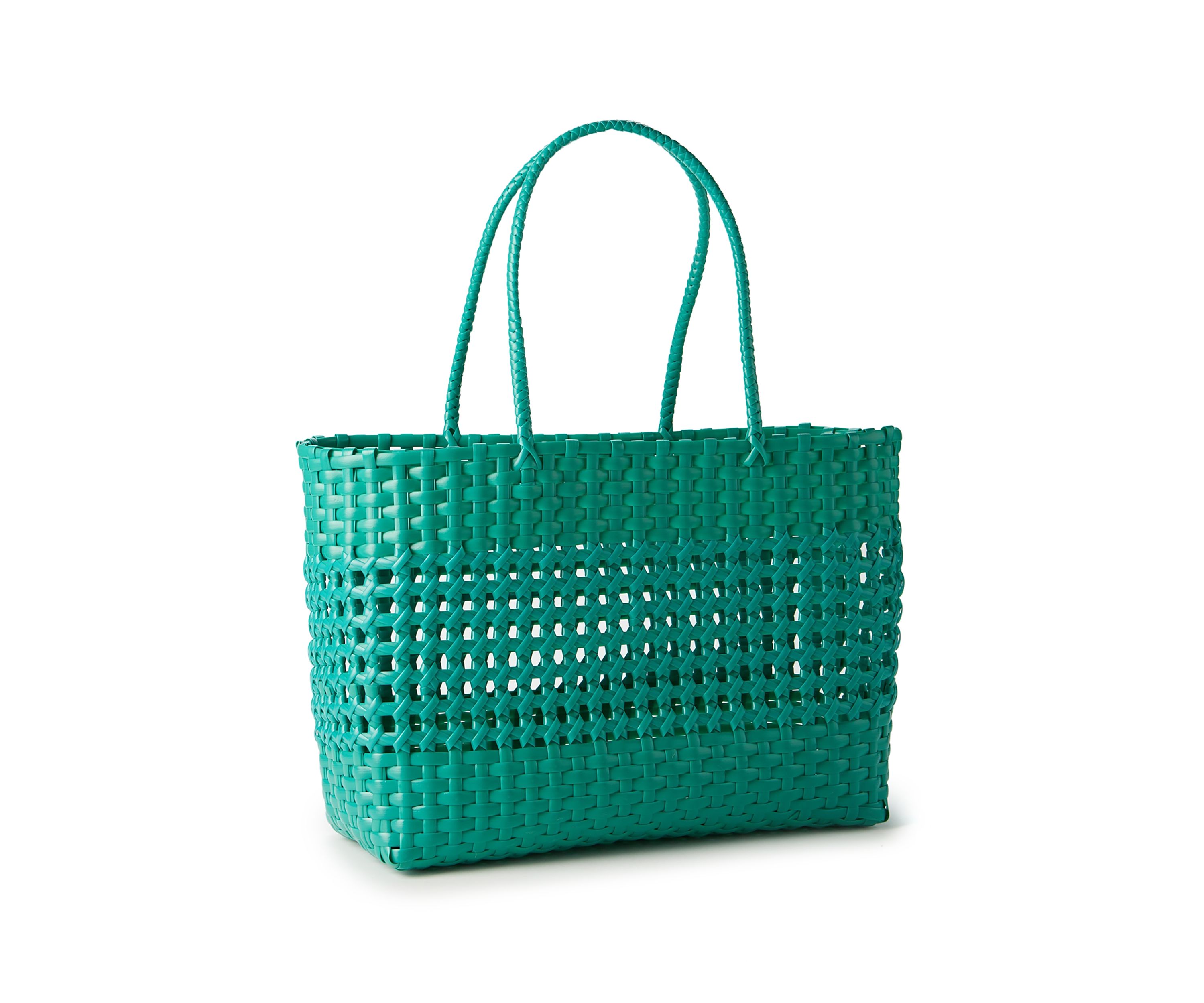 Woven Solid Color Beach Bag 