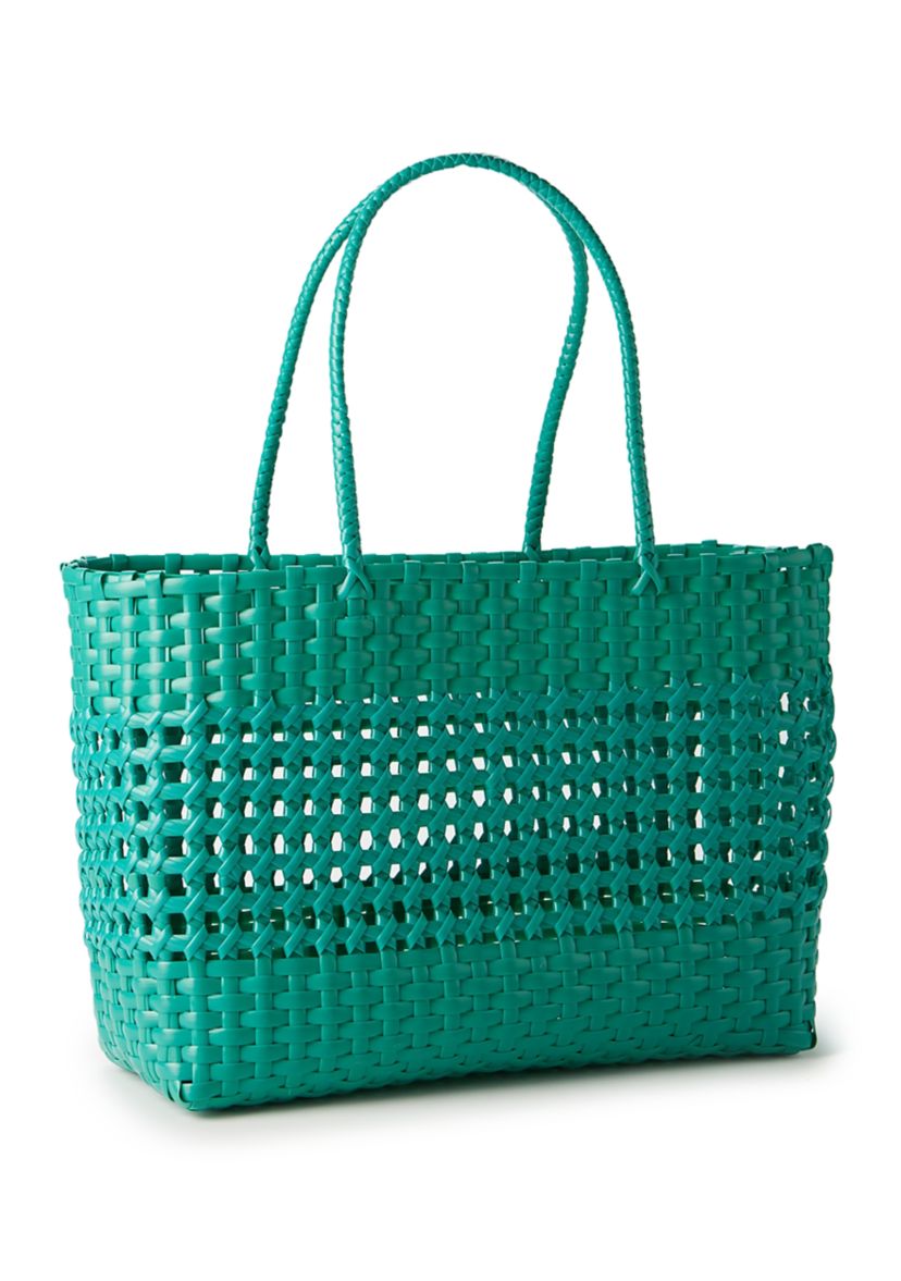 Woven Solid Color Beach Bag 