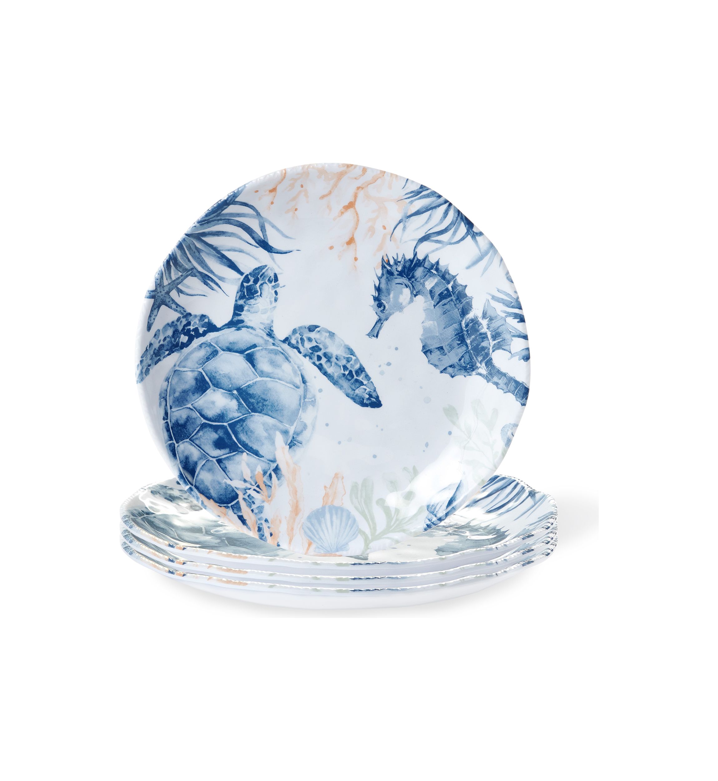 11" Melamine Coastal Dinner Plates 