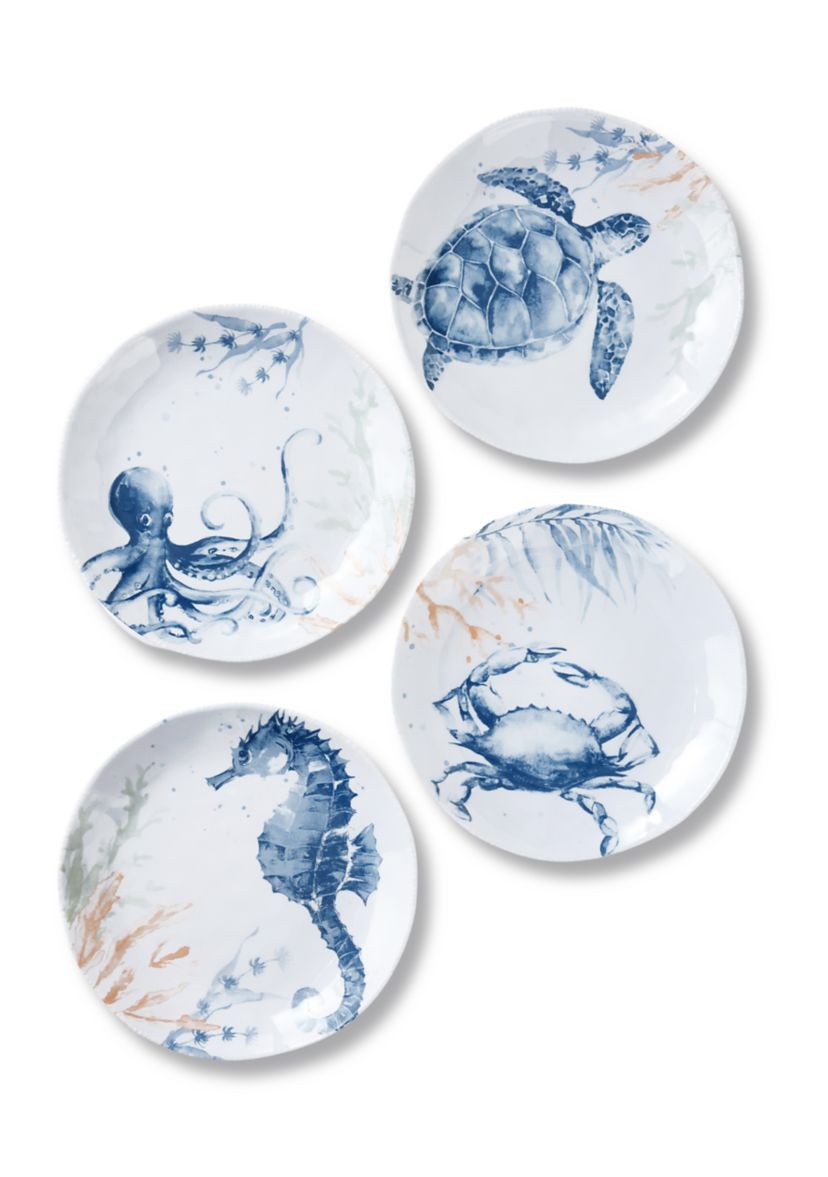 9" Coastal Melamine Salad Plates
