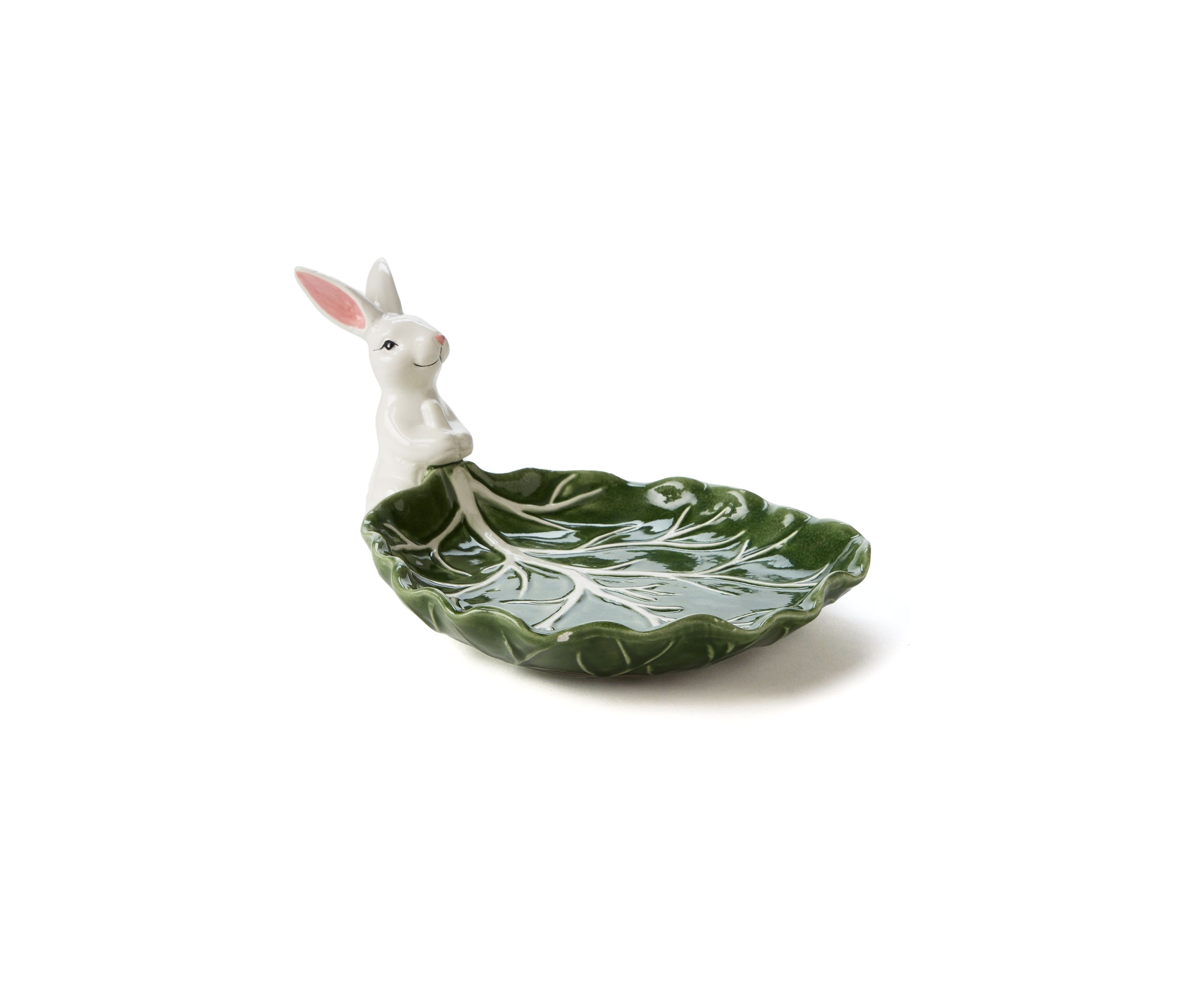 Bunny Cabbage Leaf Candy Dish