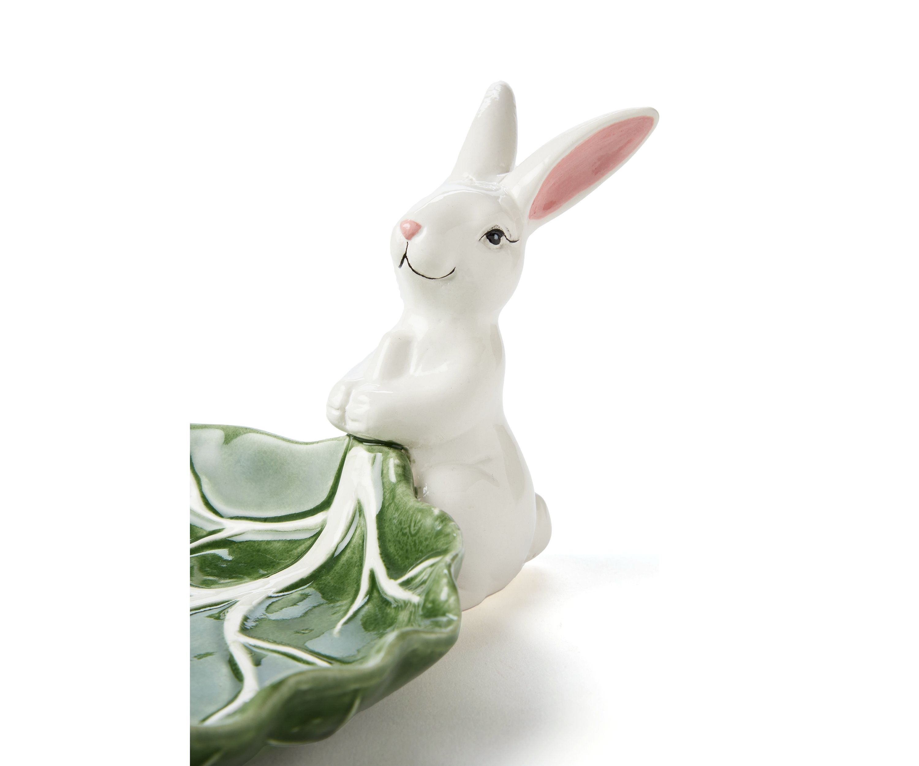 Bunny Cabbage Leaf Candy Dish
