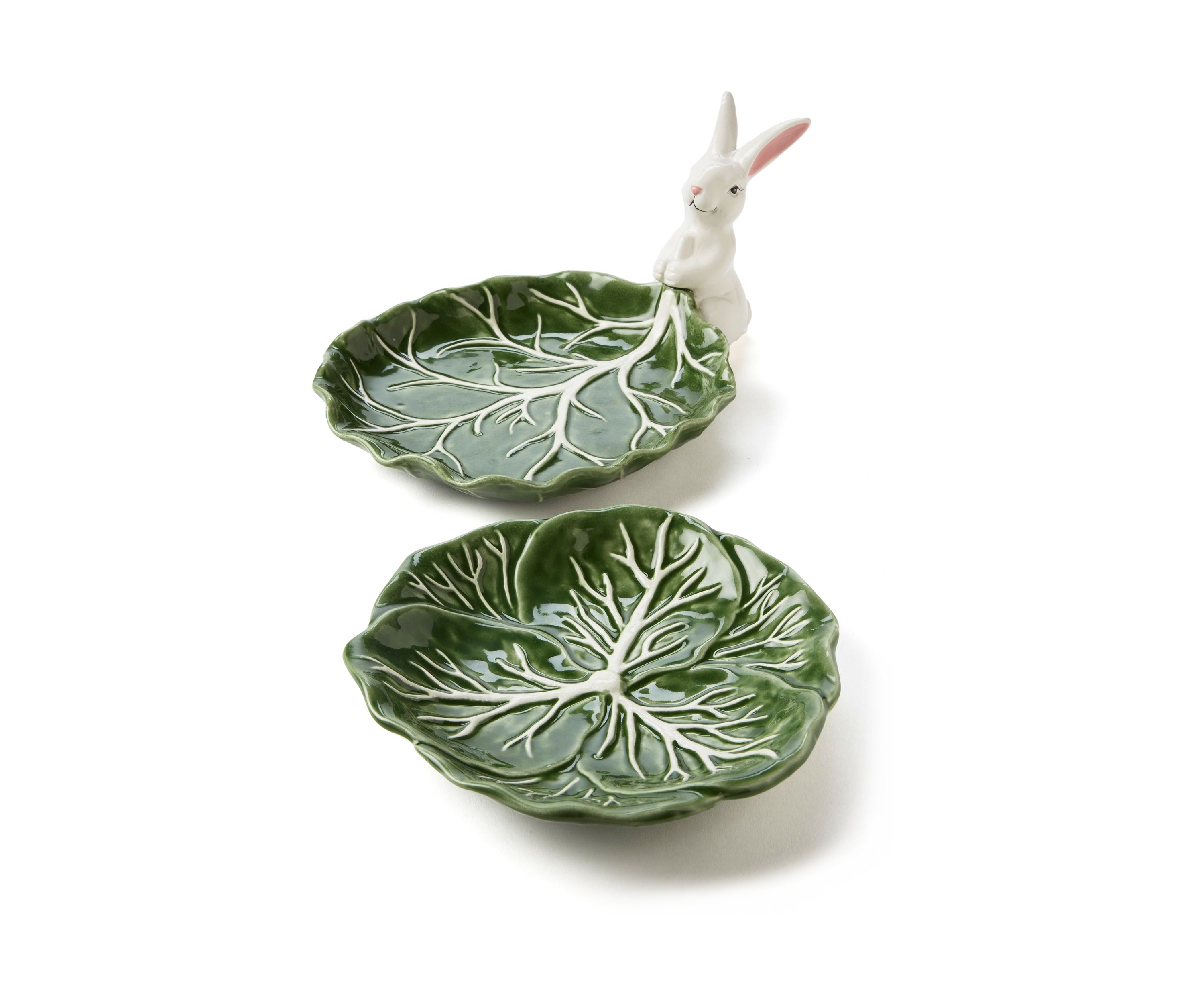 Bunny Cabbage Leaf Candy Dish