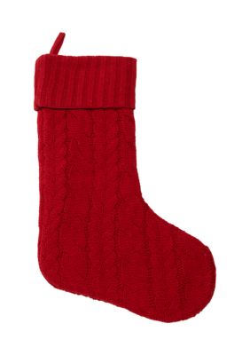 Christmas Joy Large Red Knit Monogram Stockings 21″, Y