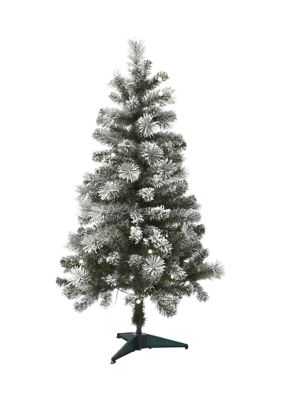 Joyland 4 Foot Pre Lit Globe Flocked Tree Belk