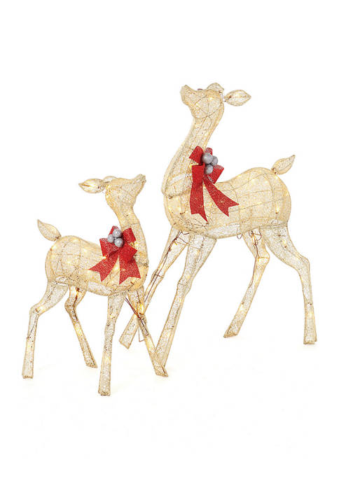Joyland Gold and Glitter Deer Figurines Set of 2