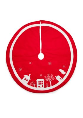 Cozy Christmas 48 Red House Tree Skirt