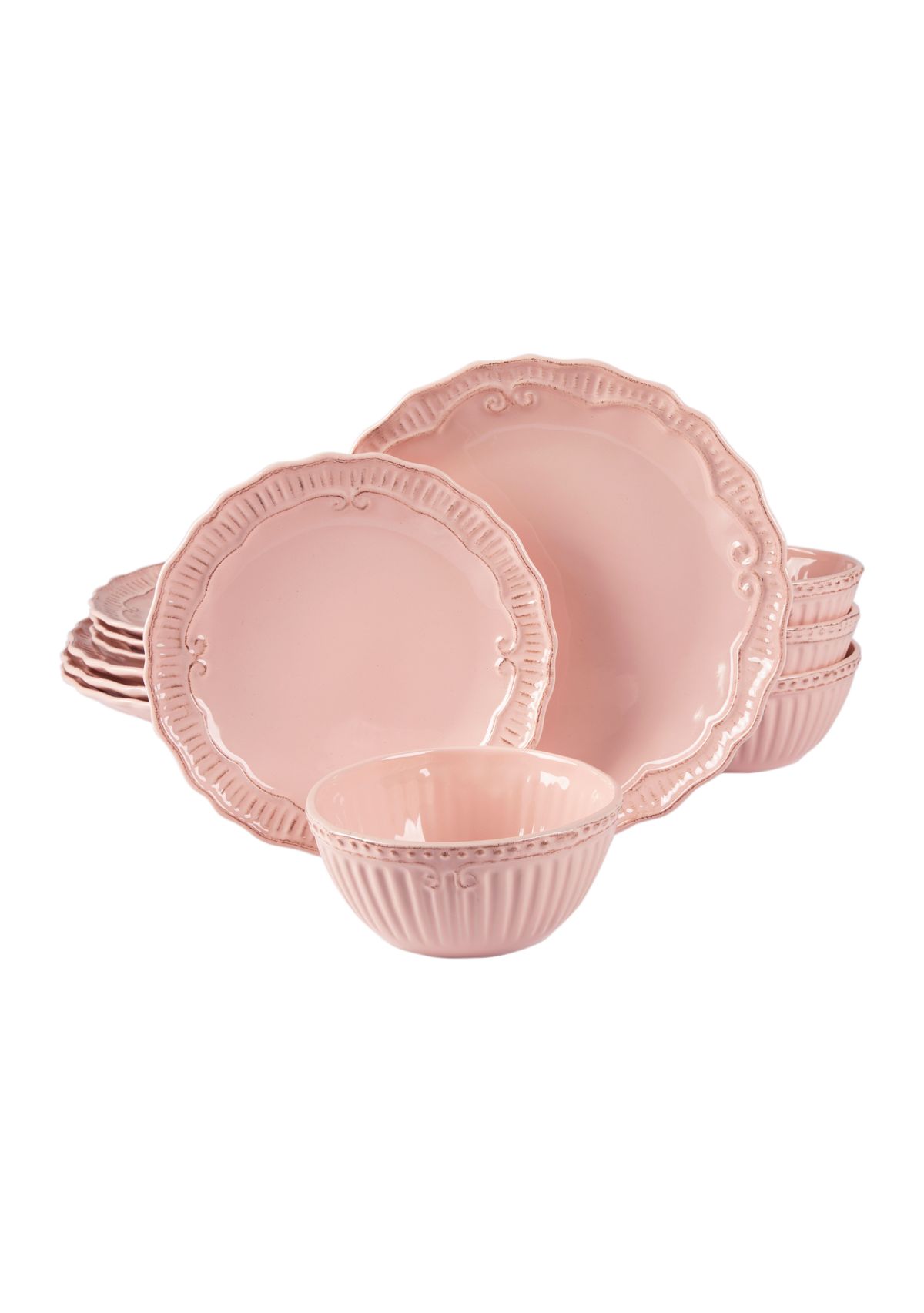 Capri Blush 12 Piece Dinnerware Set 