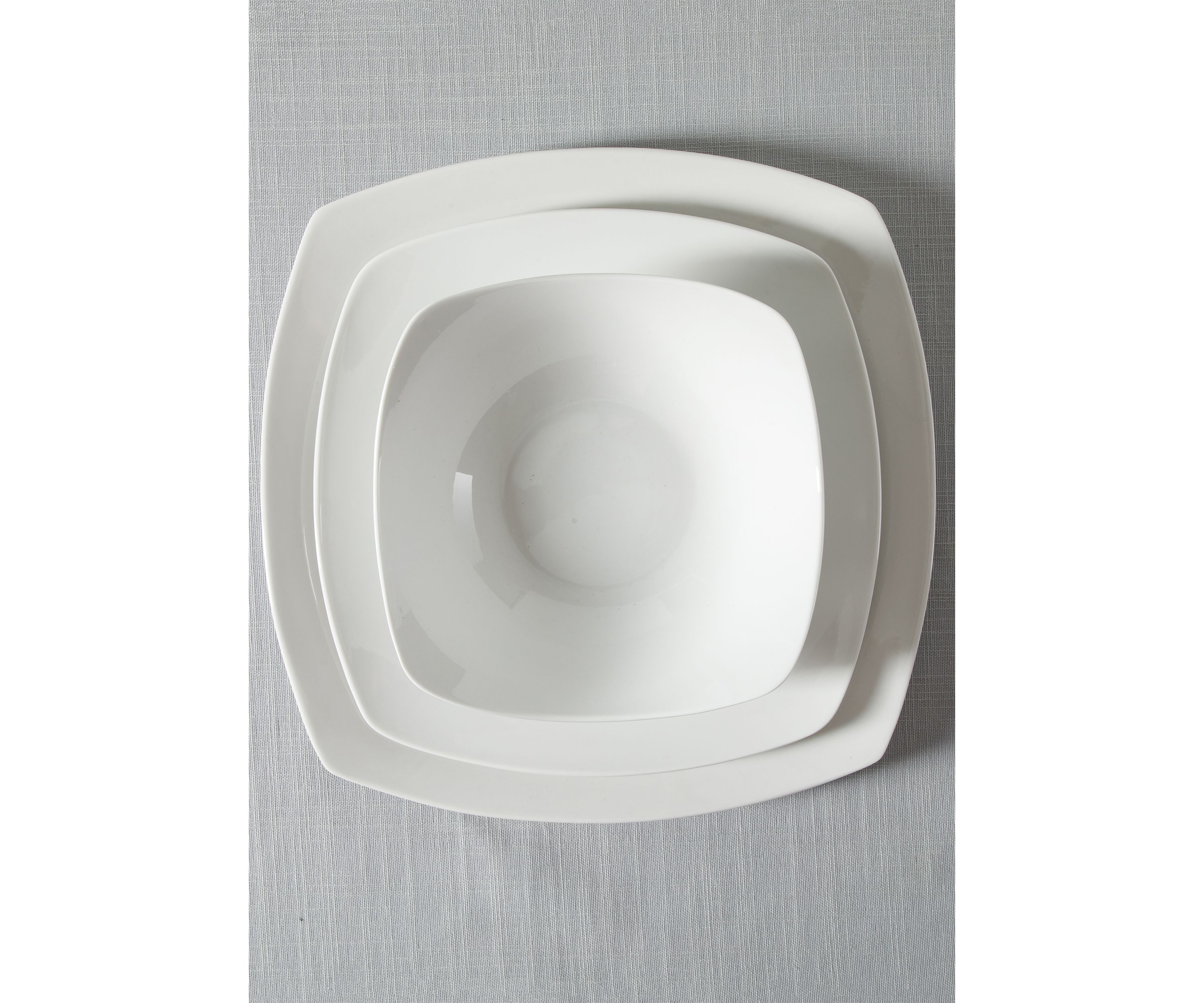 12 Piece Signature White Soft Square Plates