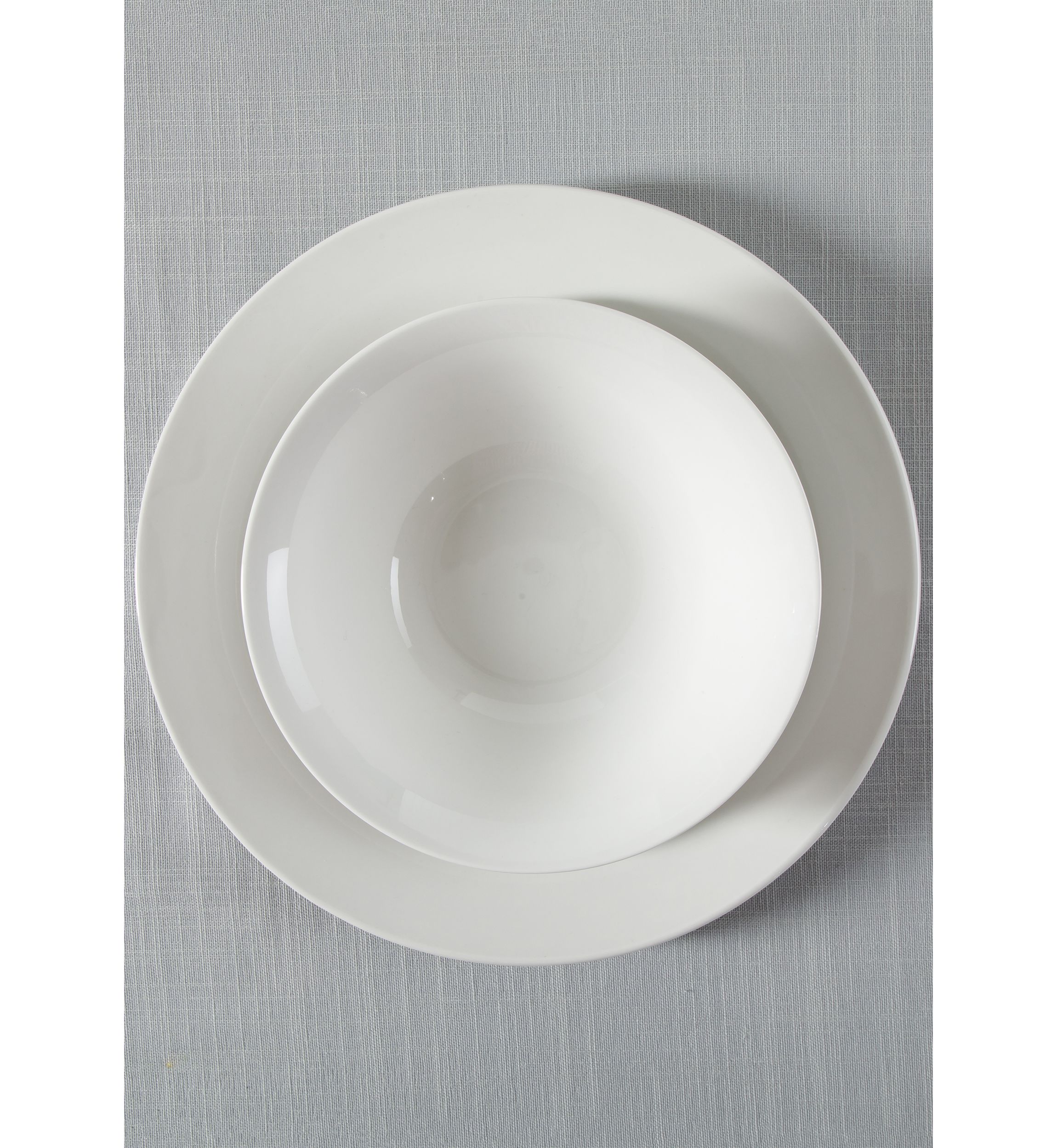 12 Piece Signature White Classic Round Plate Set