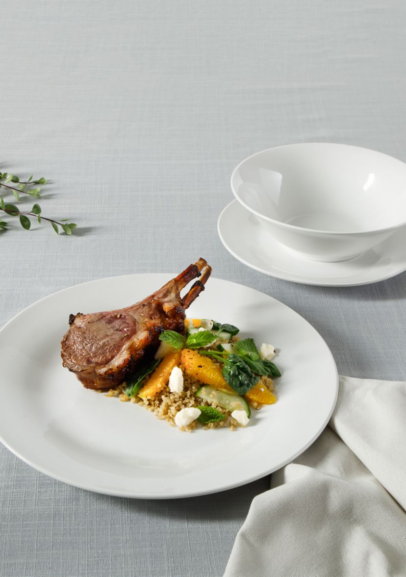 12 Piece Signature White Classic Round Plate Set
