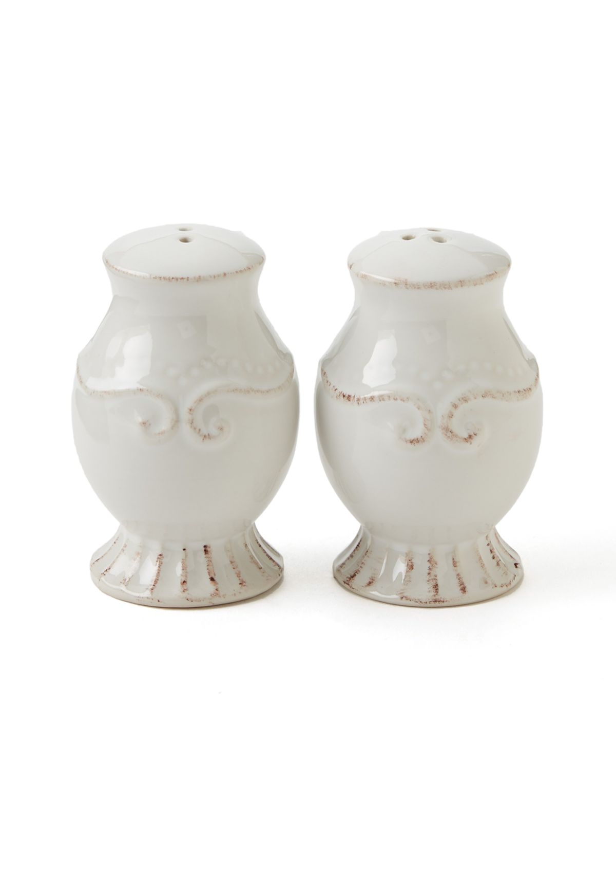 Capri White Salt & Pepper Shakers