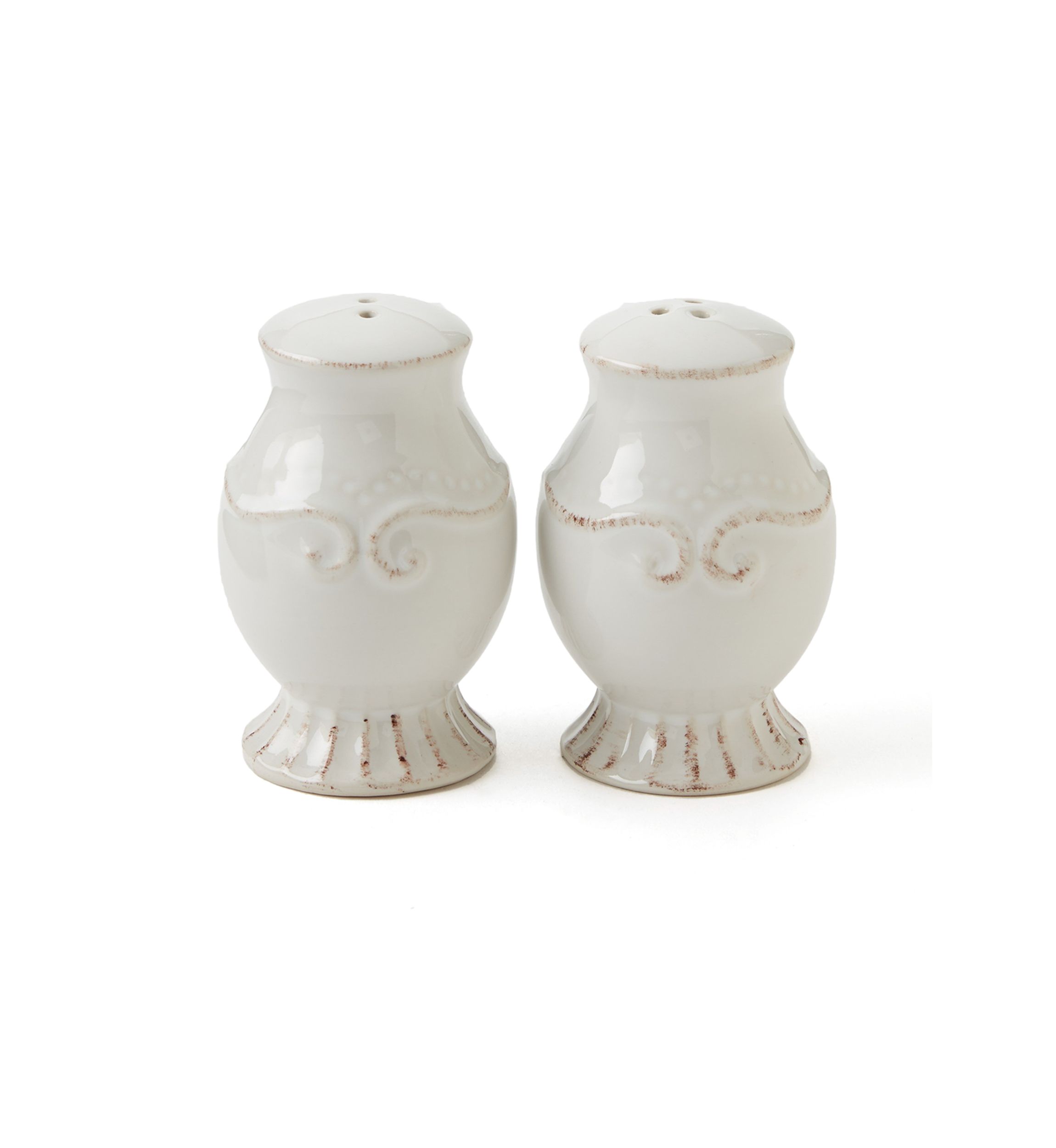 Capri White Salt & Pepper Shakers