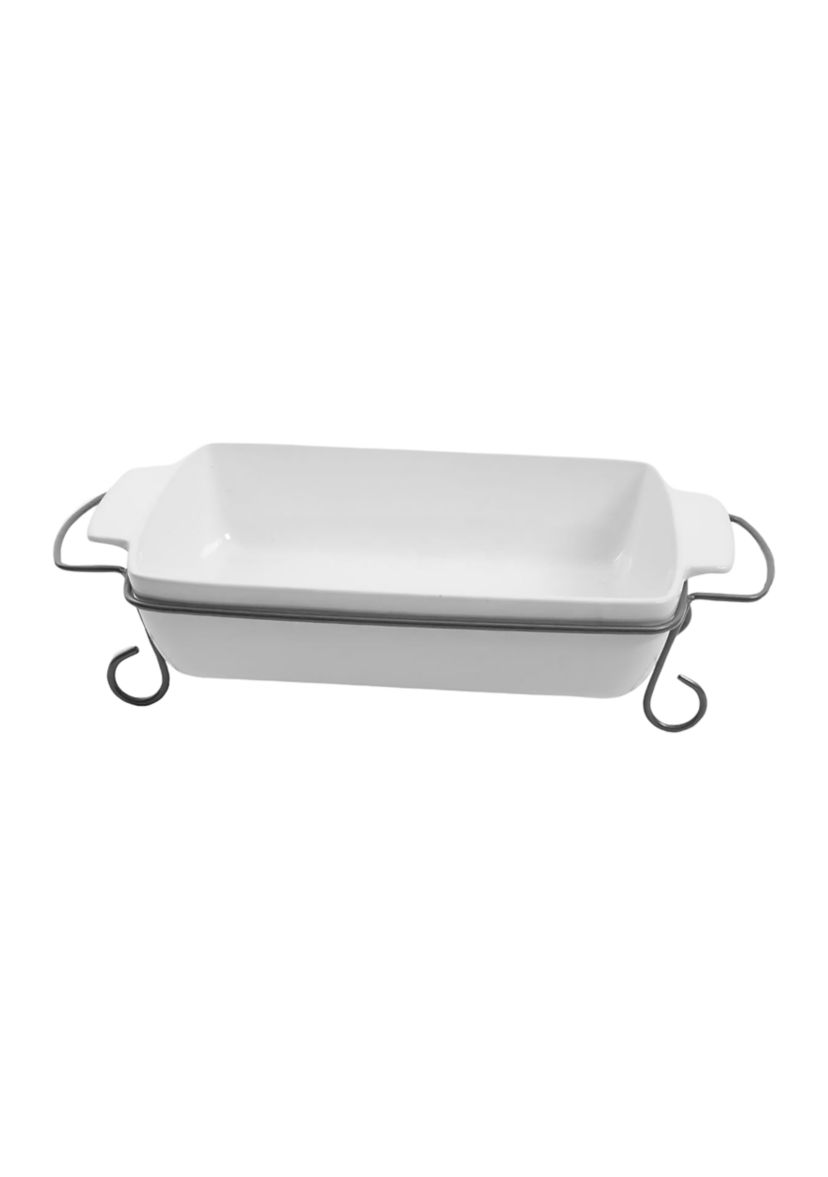 White Rectangular Baker Rack