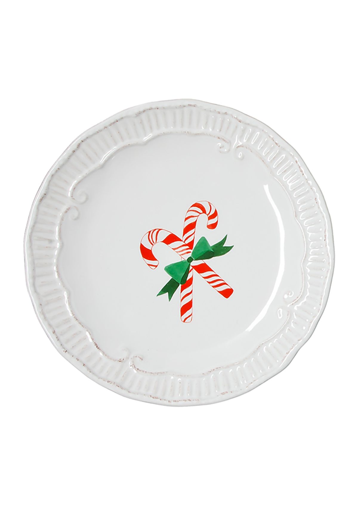 Set of 4 Capri white salad plates with Holiday designs