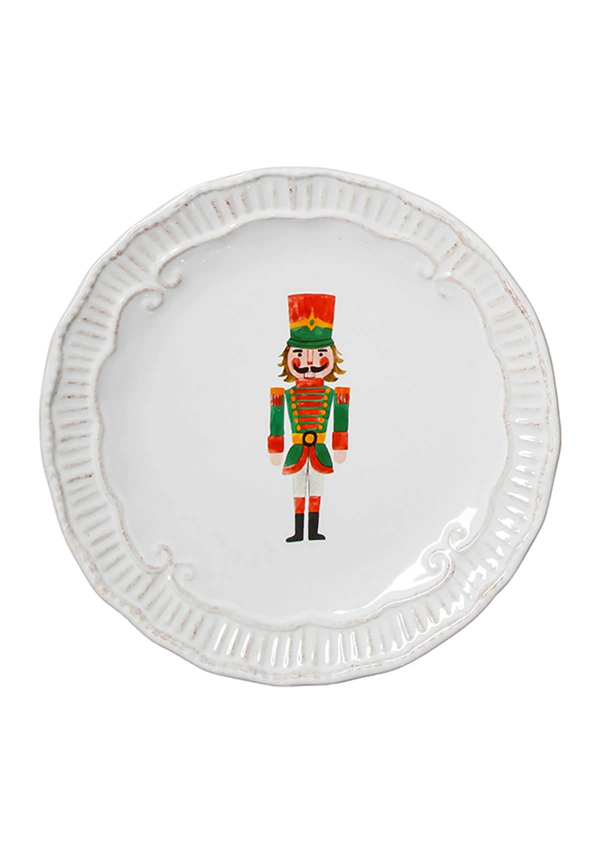 Set of 4 Capri white salad plates with Holiday designs