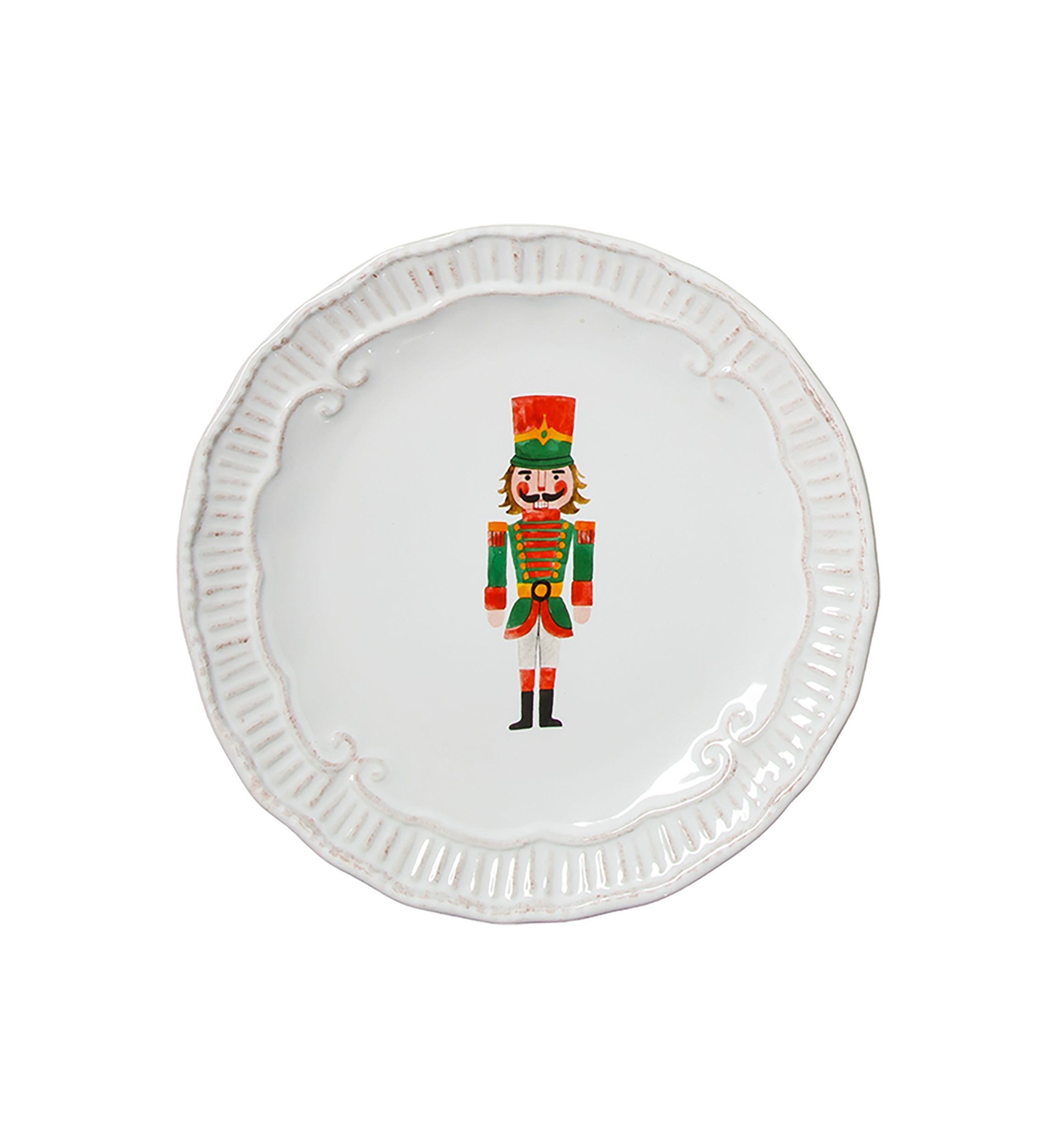 Set of 4 Capri white salad plates with Holiday designs
