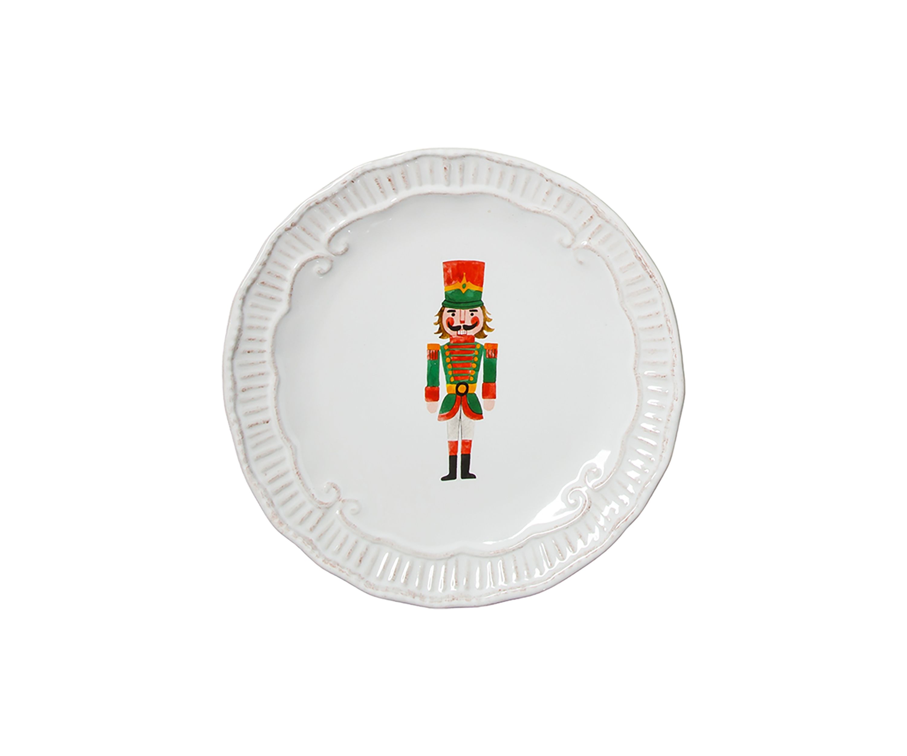 Set of 4 Capri white salad plates with Holiday designs