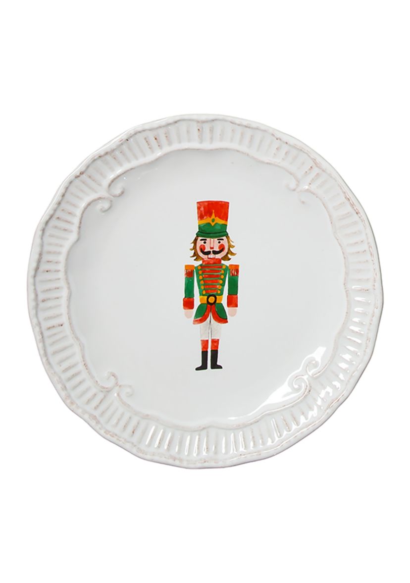 Set of 4 Capri white salad plates with Holiday designs