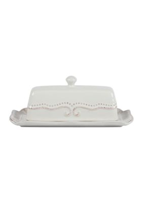Capri White Covered Butter Dish