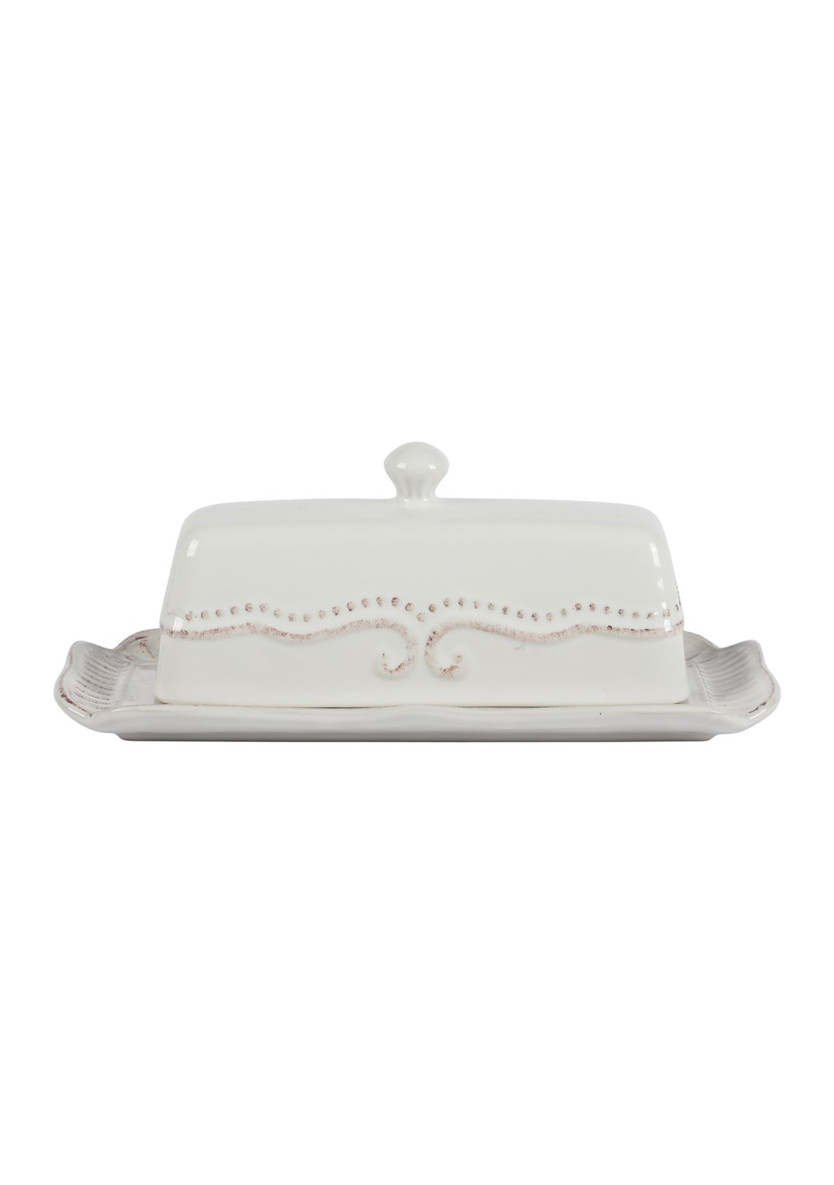 Capri White Covered Butter Dish