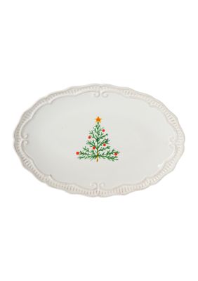 Large Capri Platter with Christmas Tree Design
