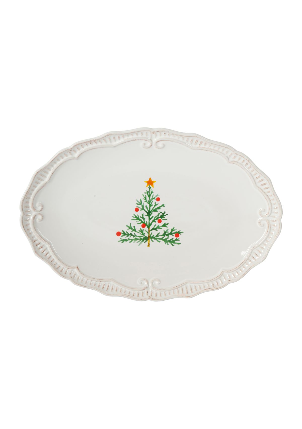 Large Capri Platter with Christmas Tree Design