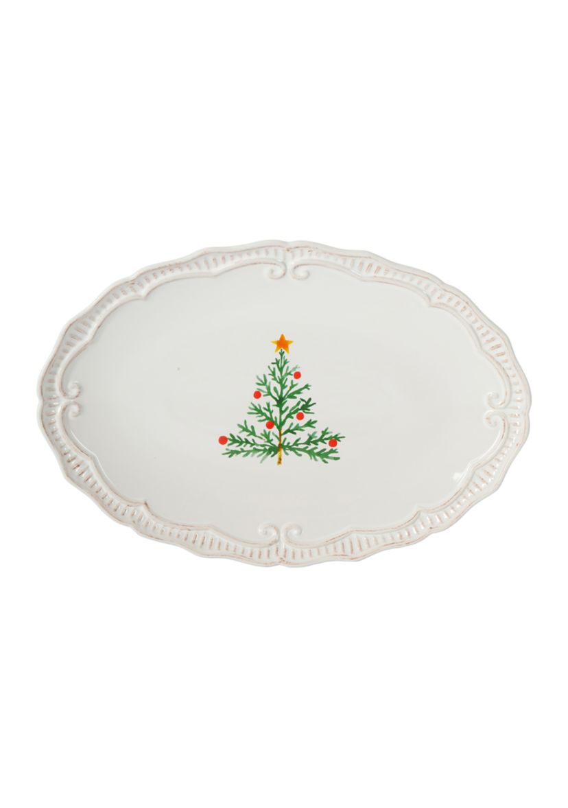 Large Capri Platter with Christmas Tree Design