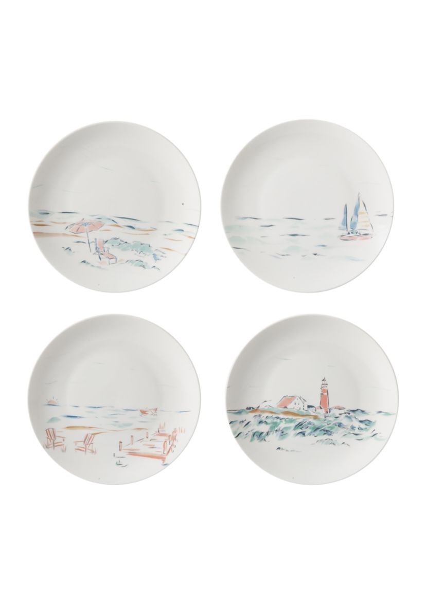 Set of 4 Coastal Salad Plates