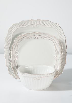 Capri White 12 Piece Dinnerware Set