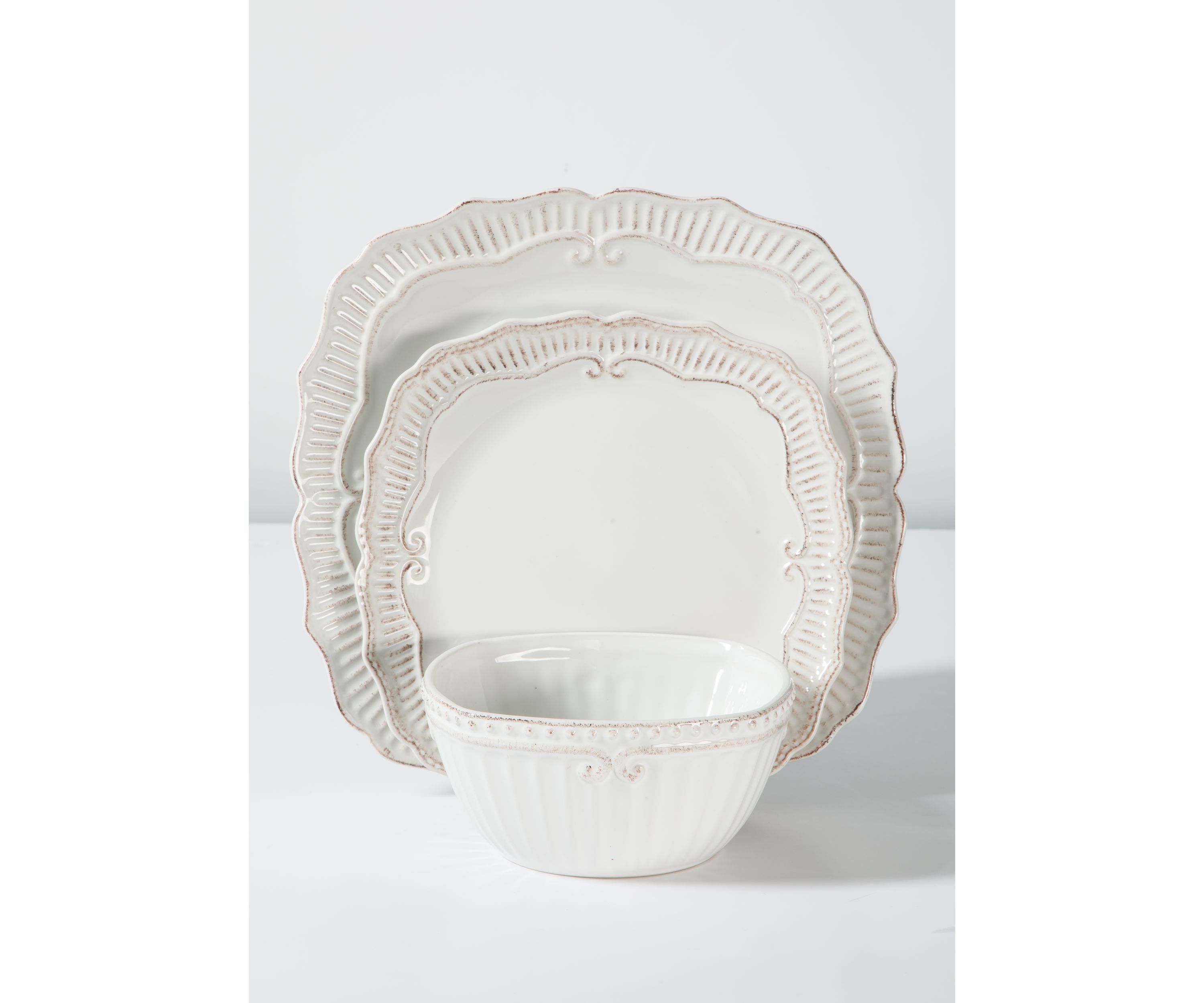Capri White 12 Piece Dinnerware Set