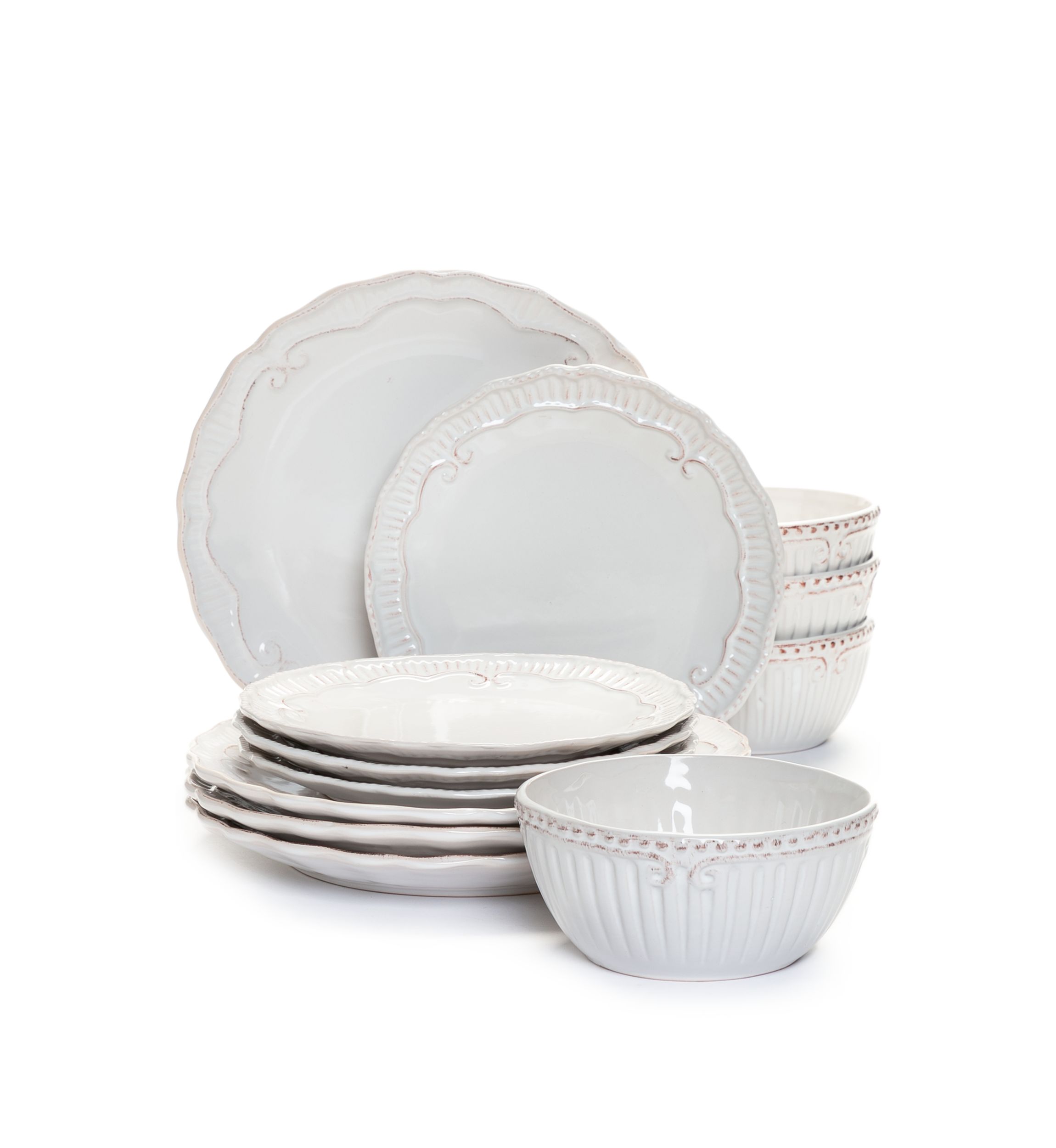 Capri White 12 Piece Dinnerware Set 