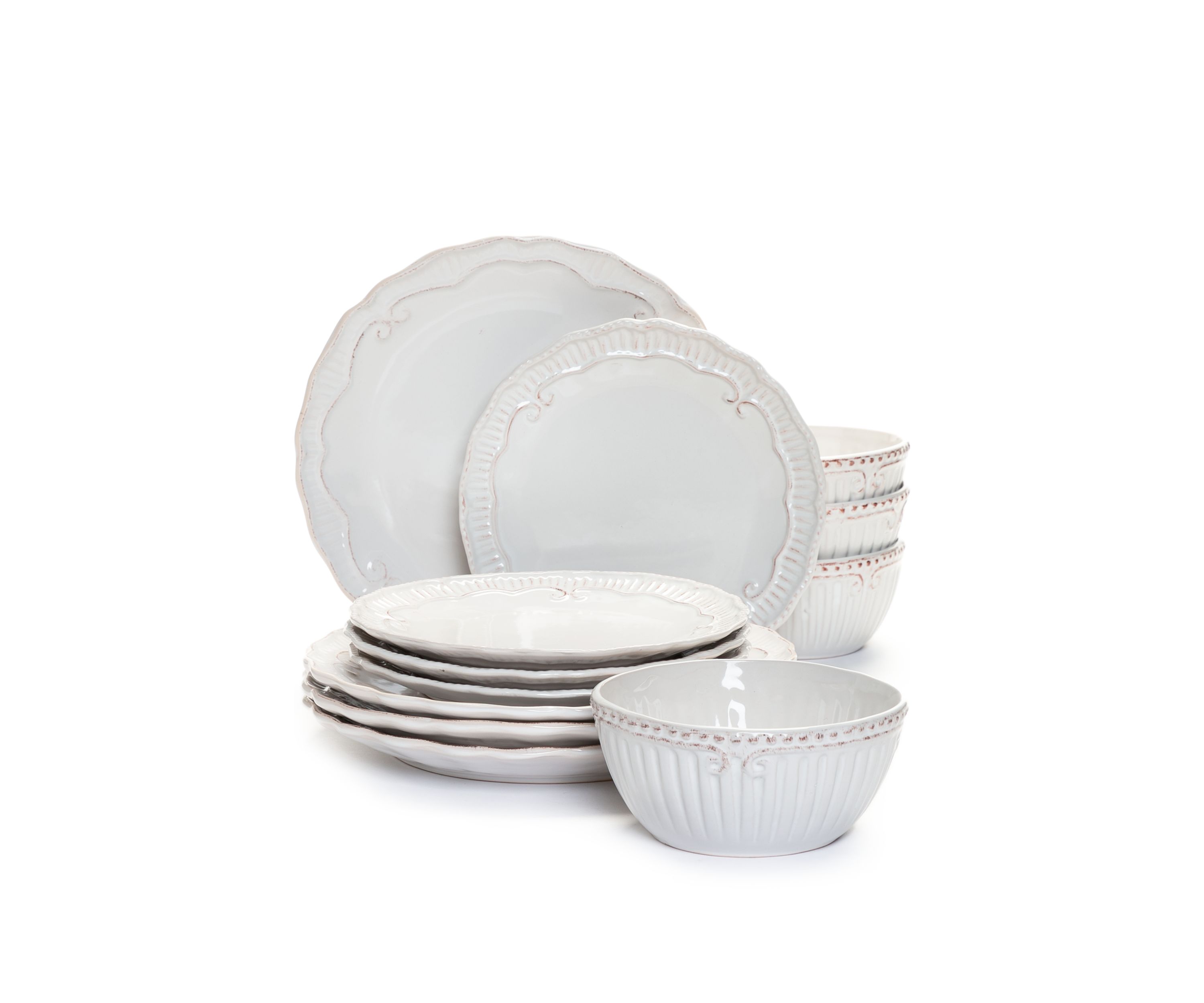  Capri White 12 Piece Dinnerware Set 