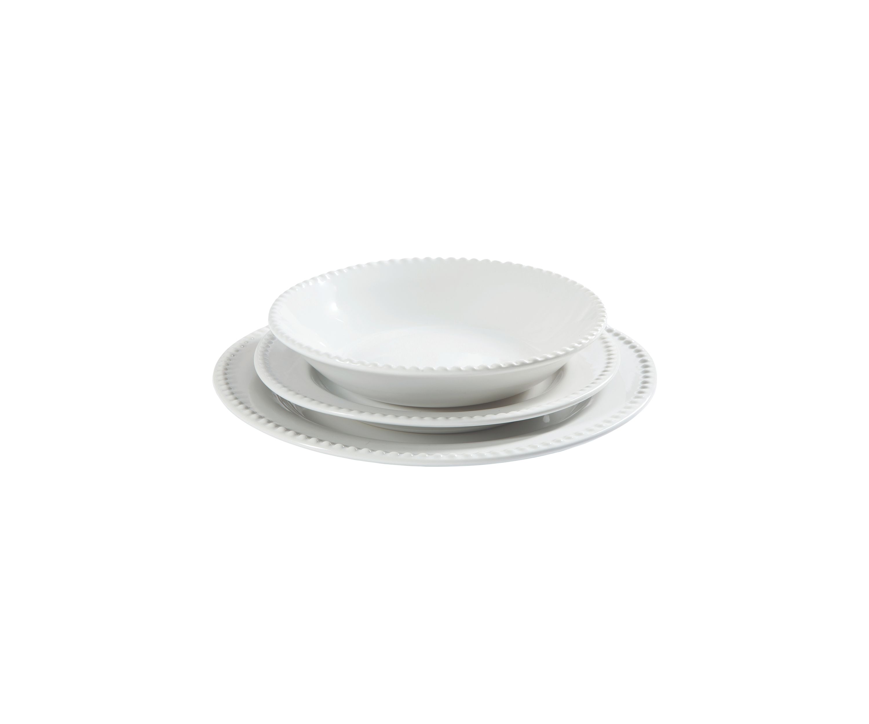 Caroline White Beaded 12 Piece Set
