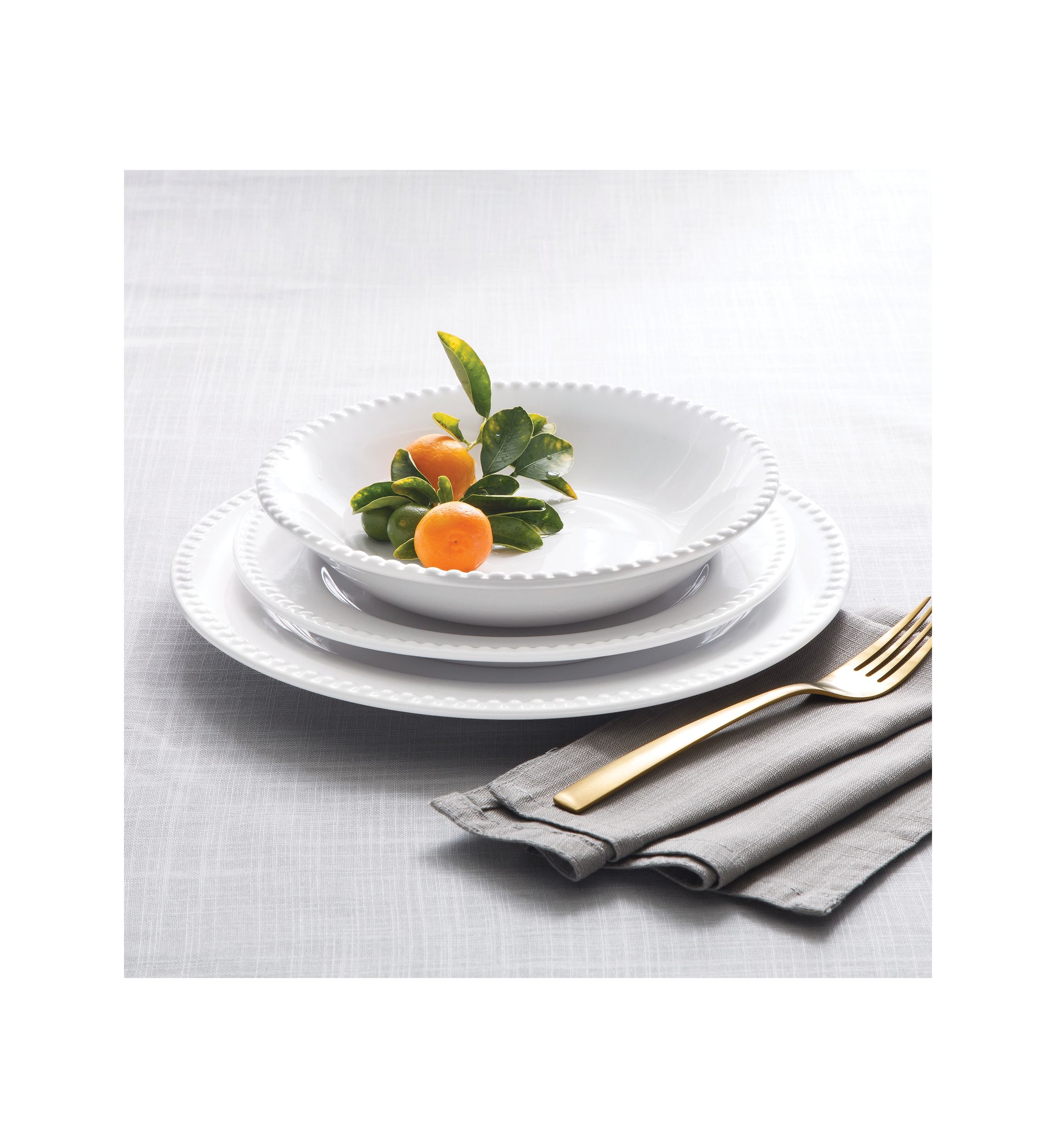 Caroline White Beaded 12 Piece Set