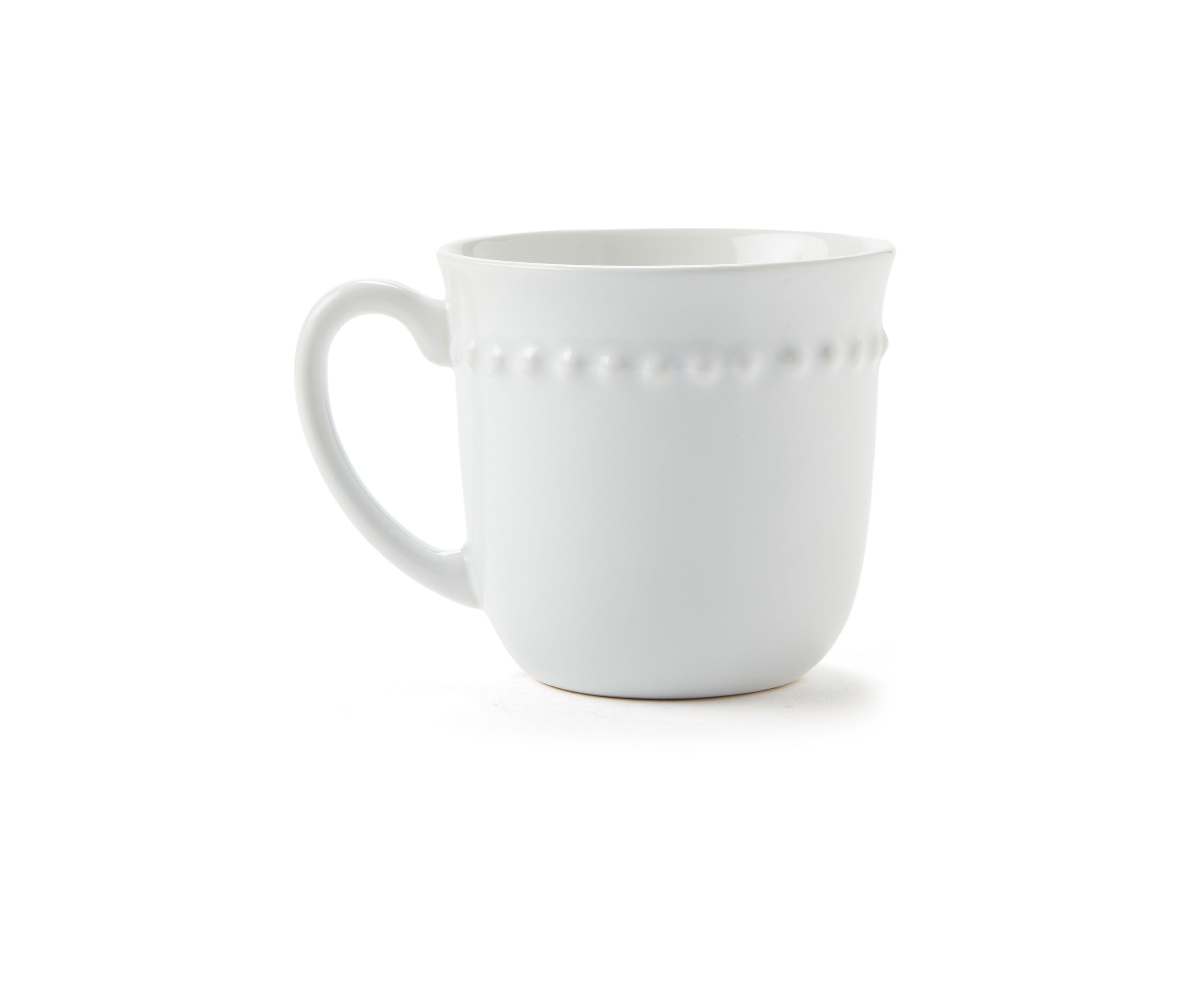 White Beaded Mug