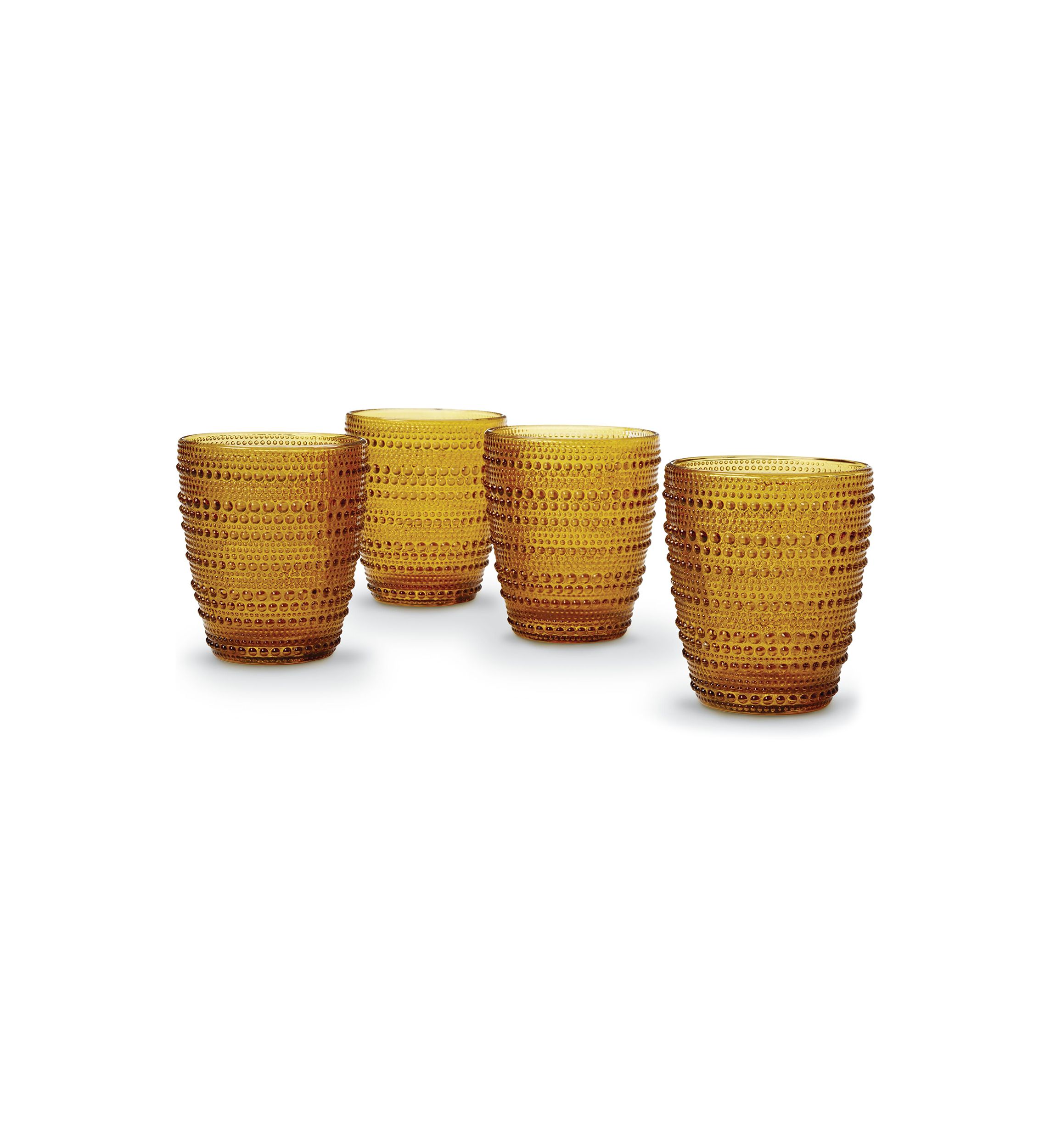 Beaded Double Old Fashioned Glasses - Set of 4